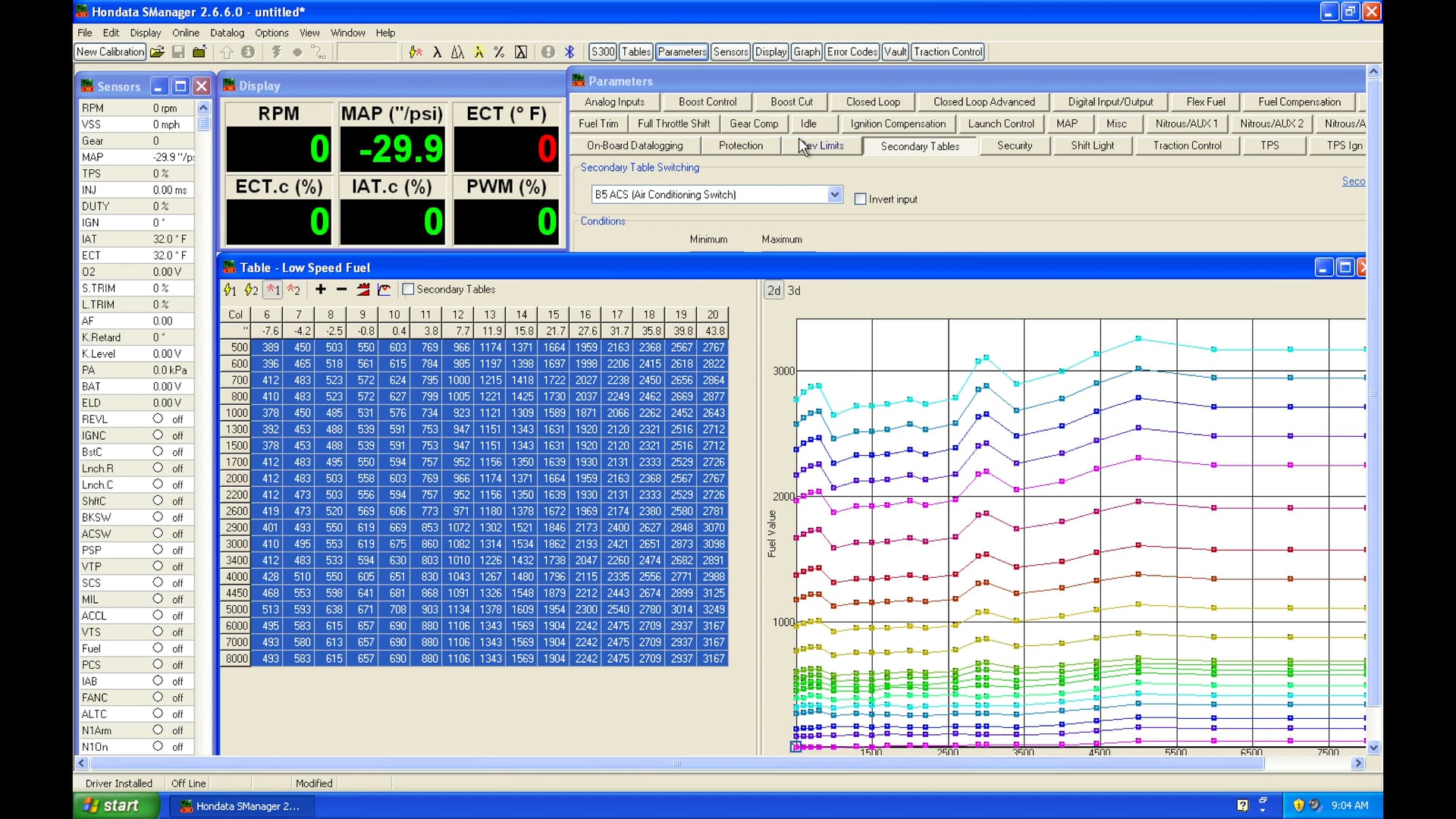Hondata s300 Part 13: Secondary Tables