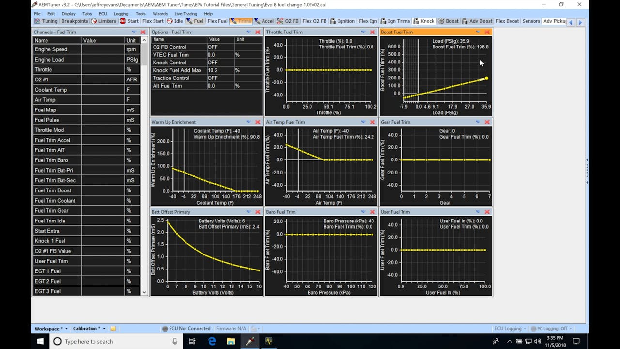 AEM Series 2 Part 28 Data Logging & Fuel Tuning AEM Series 2 Training Course Evans