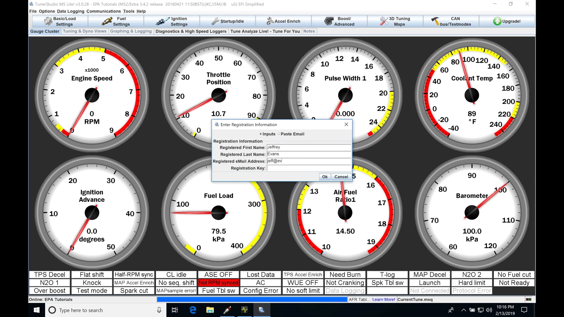 Megasquirt Part 22: TunerStudio Registered Version