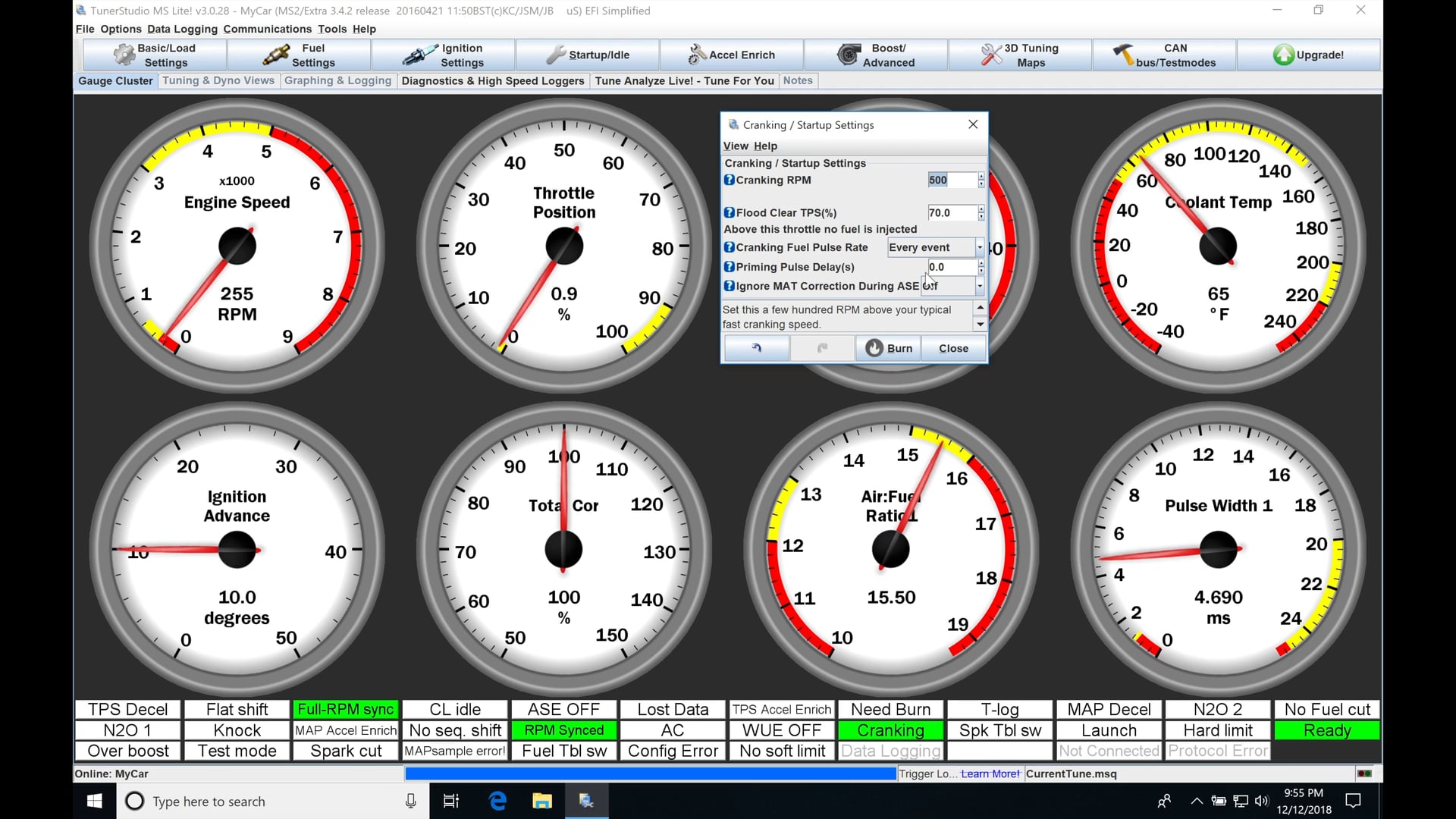 Megasquirt Part 12: Cranking Fuel