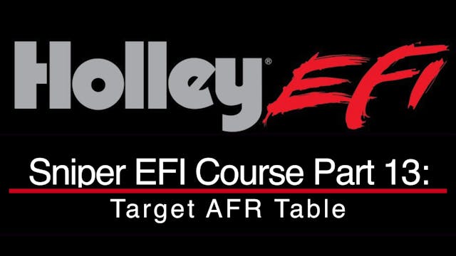 Holley Sniper EFI Training Part 13: Target AFR Table