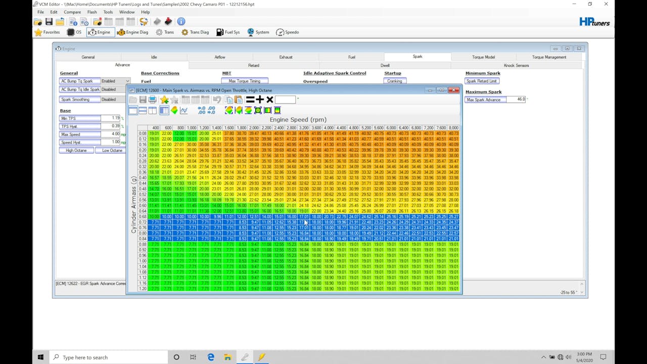HP Tuners GM Gen III Training Part 30 Spark Table Rescaling HP