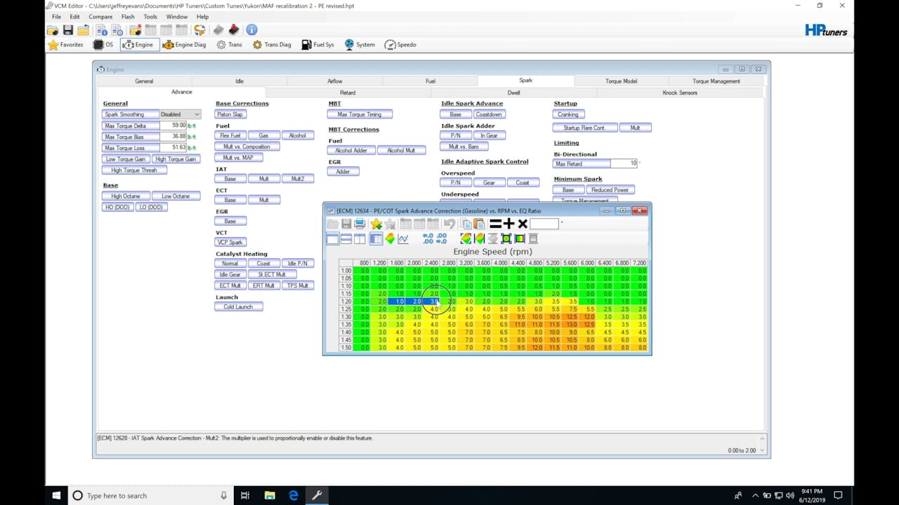 HP Tuners GM Gen 4 Training Part 26 Spark Timing Modifiers Evans