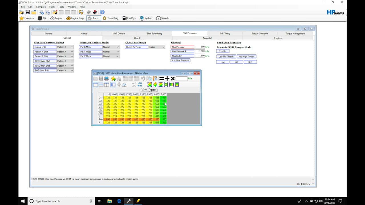 HP Tuners GM Gen 4 Training Part 36 Shift Press, Shift Timing, Torque MGT HP Tuners GM Gen IV