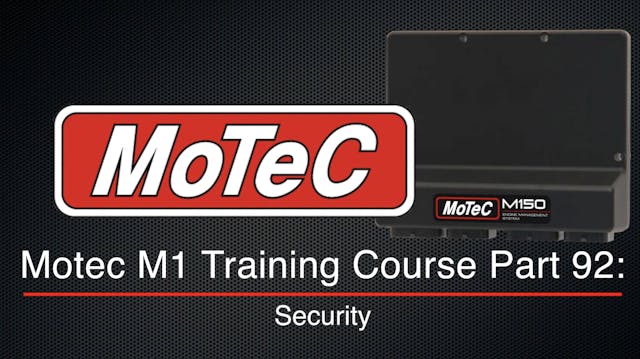 Motec M1 Training Course Part 92: Sec...