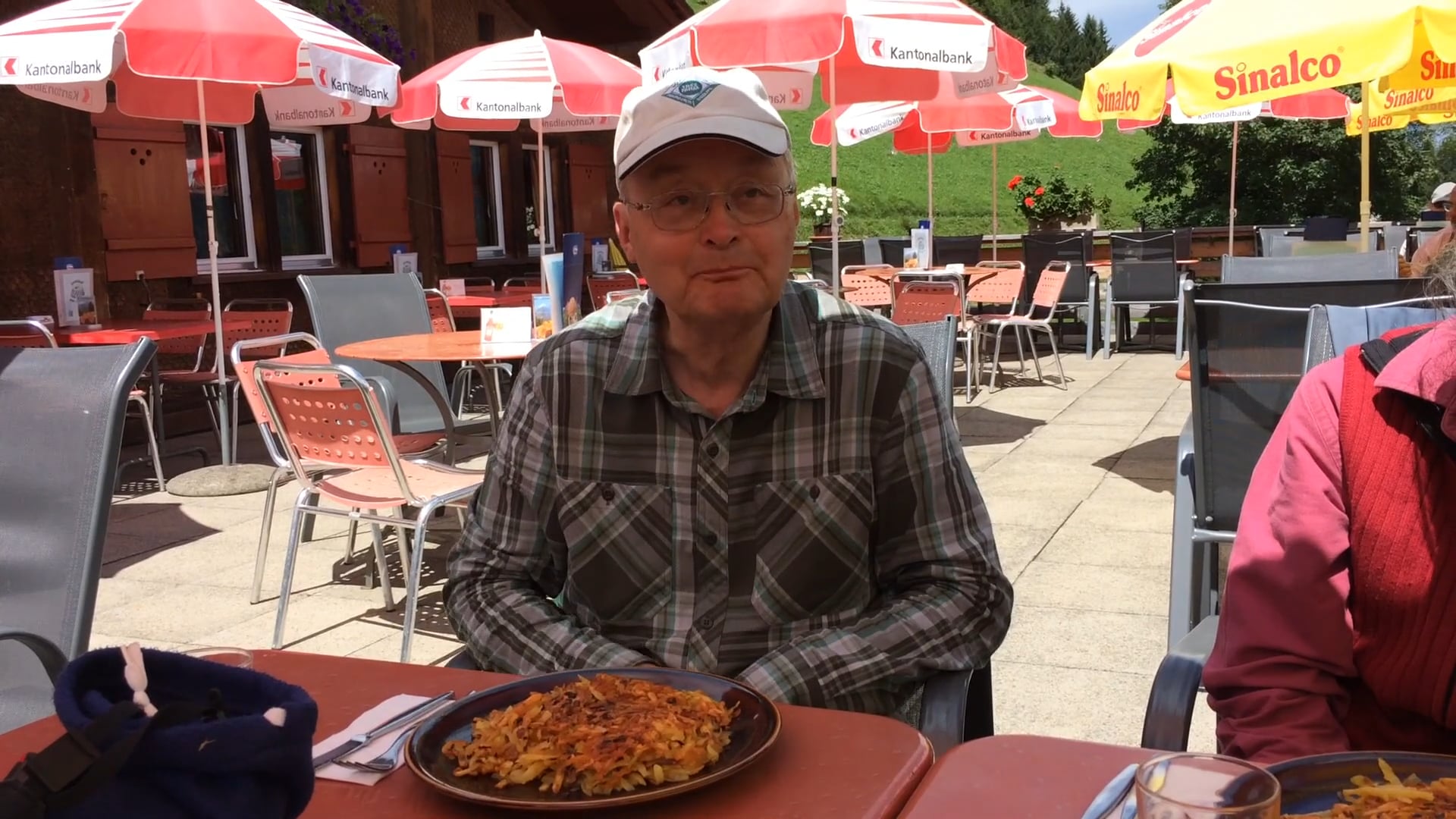 Eating Rösti in Switzerland