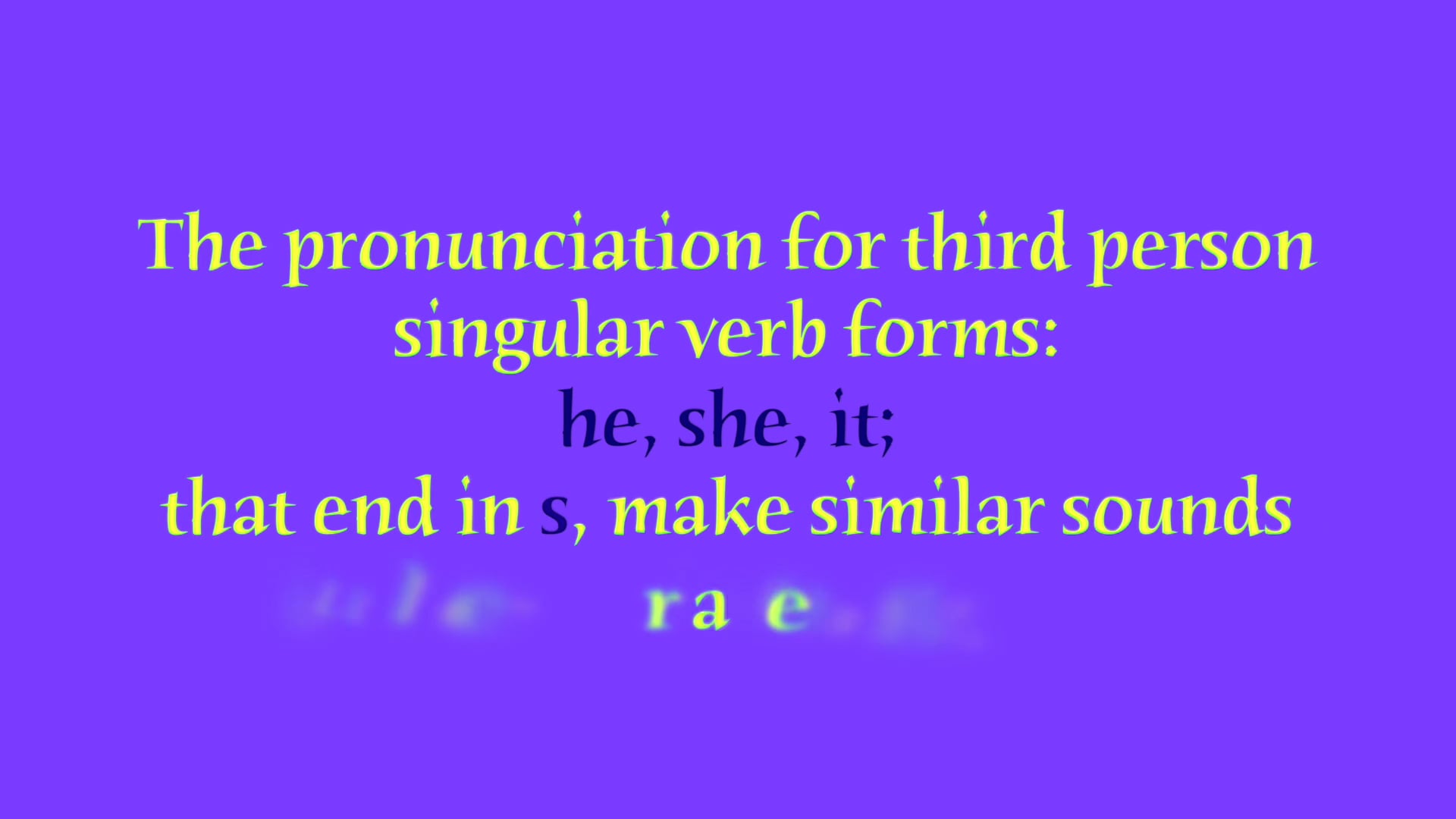 A1.L6 Third Person Singular "s" endings Pronunciation