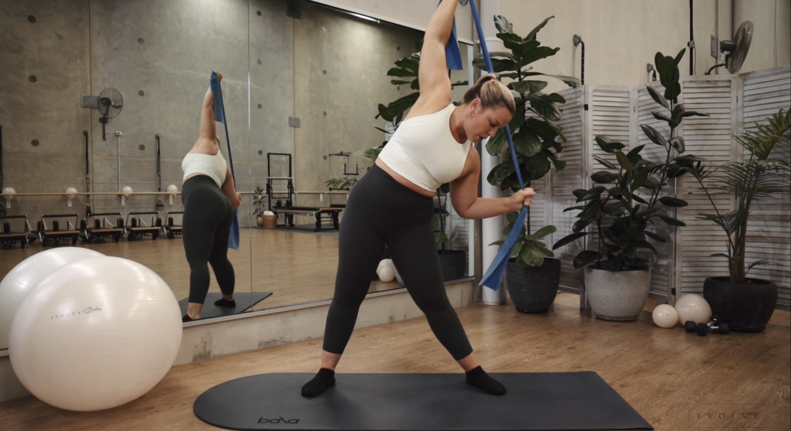 Pilates Athletic Conditioning Class ft Swiss Ball, Sliders and Flexband