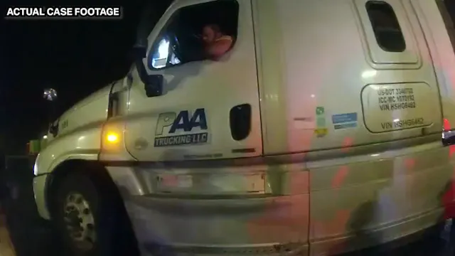 Cops Don't Realize Trucker is Sitting...
