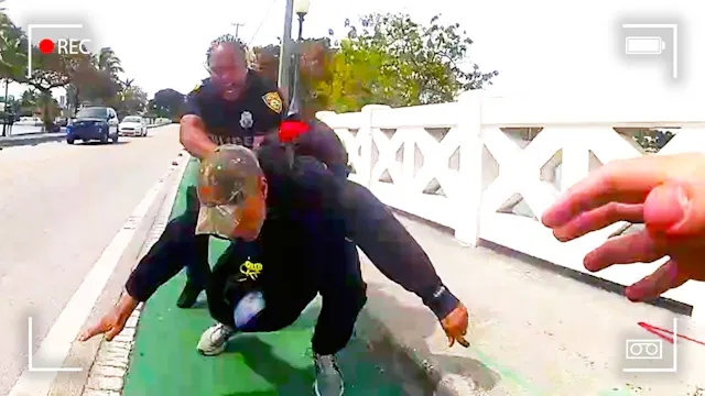 Moments Before a Cop Is Shot by His O...