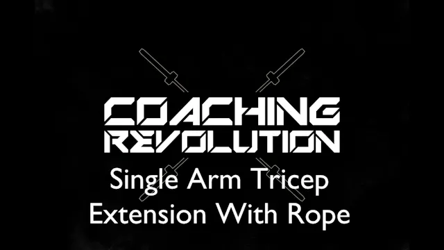 Single Arm Tricep Extension With Rope...