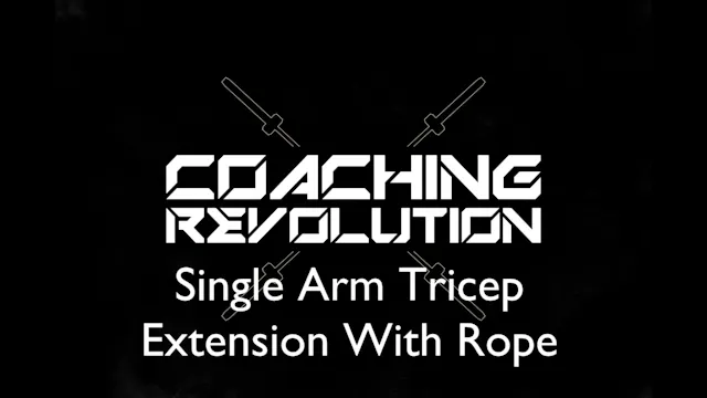 Single Arm Tricep Extension With Rope...