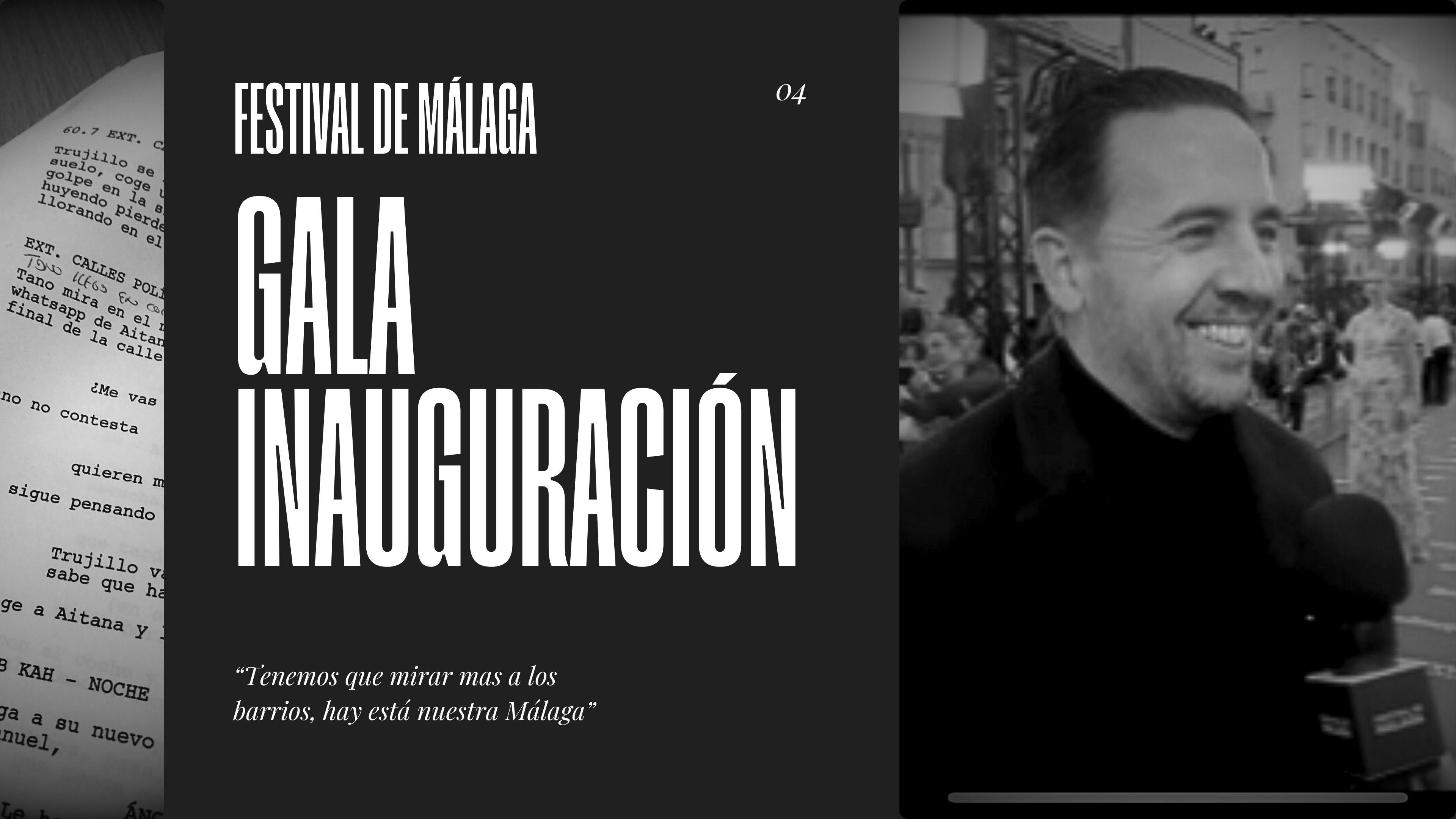 Gala Inaugural 28 Festival de Málaga Ezekiel Montes hablando de los barrios