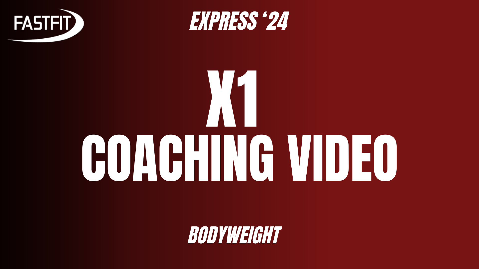X1 Coaching Video
