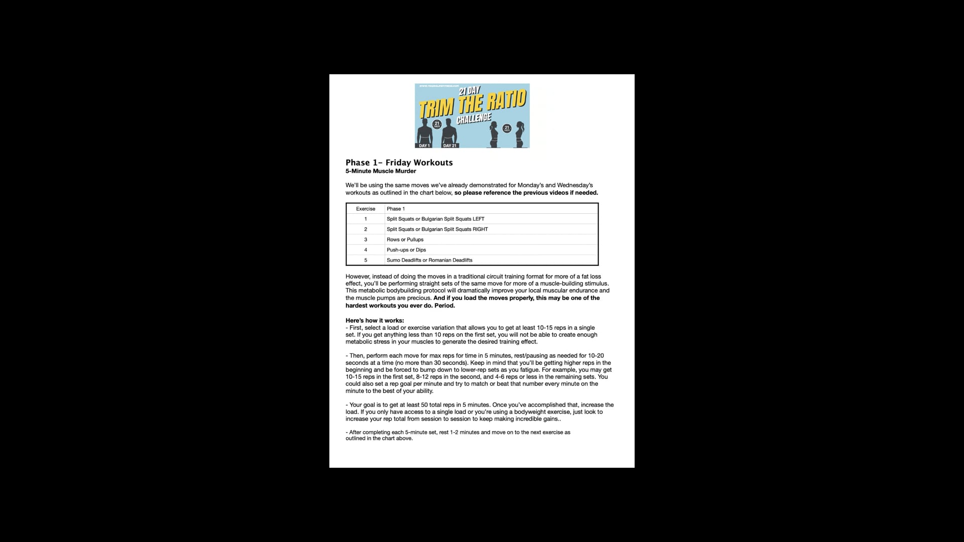 TTR FRIDAY WORKOUT: "5-Minute Muscle Murder"