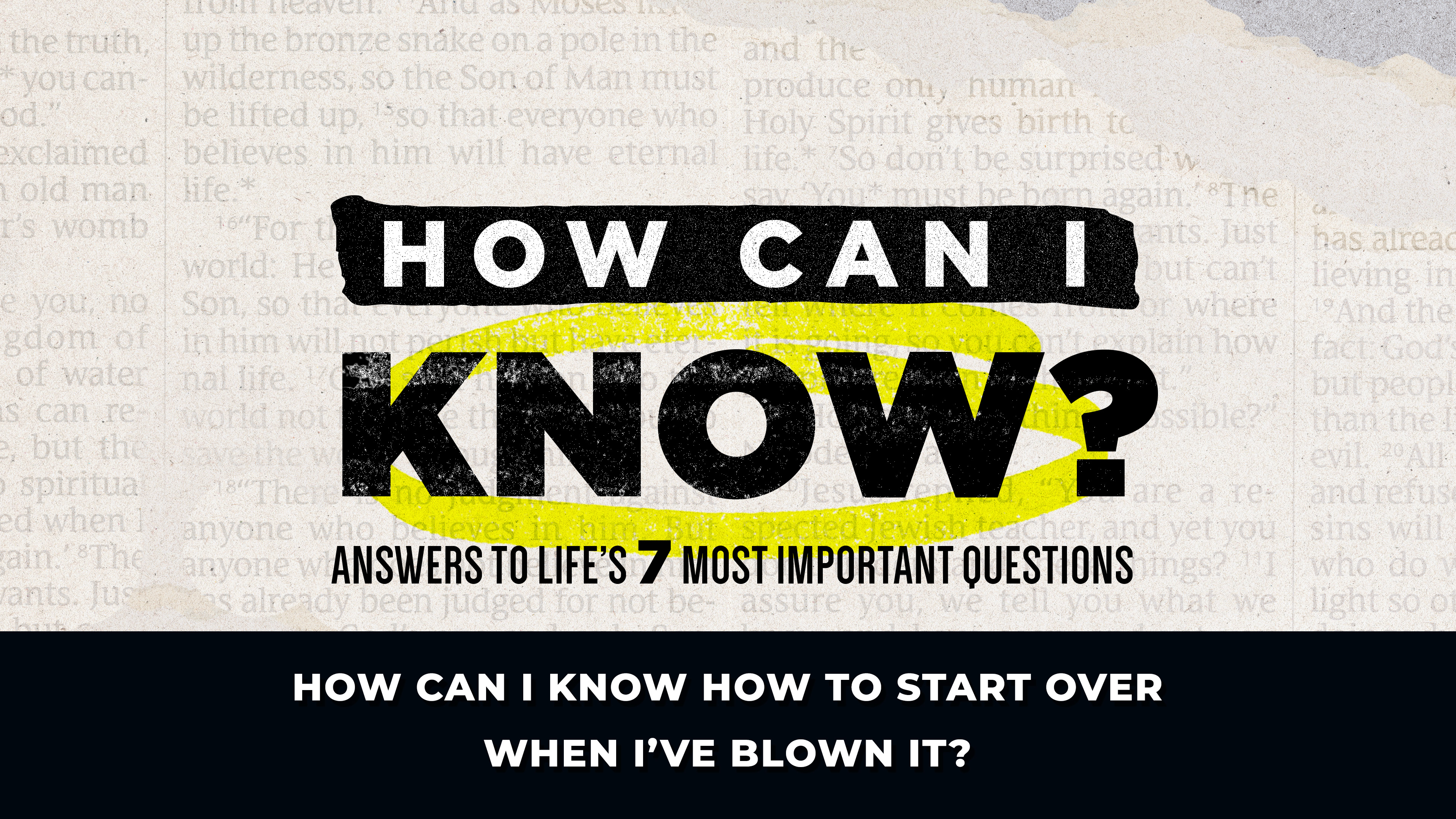 November 24, 2024 - How Can I Know How To Start Over When I've Blown It?