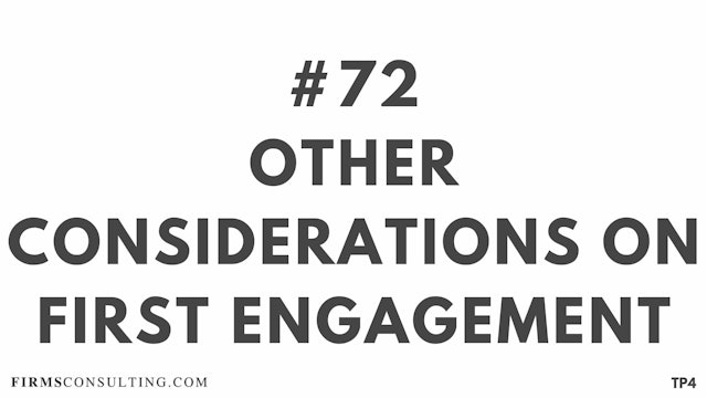 72 BAR 18.19 TP4 Other considerations on first engagement