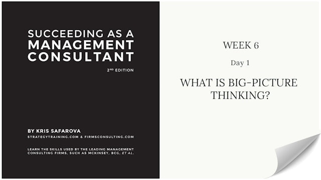 032 SAAMC Week 6 - Day 1 What Is Big-Picture Thinking
