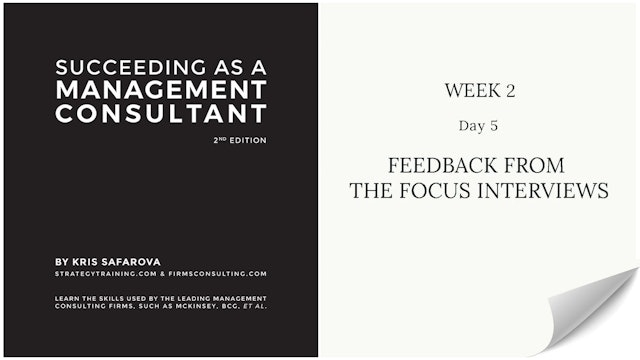 022 SAAMC Week 2 - Day 5 Feedback From The Focus Interviews