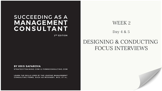 021 SAAMC Week 2 - Day 4 & 5 Designing & Conducting Focus Interviews