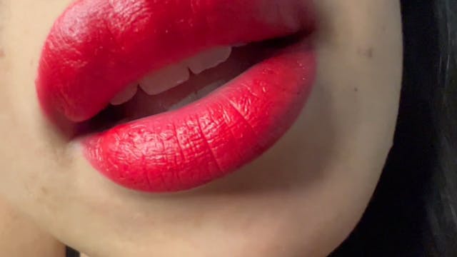 Sensual lenslicking close up