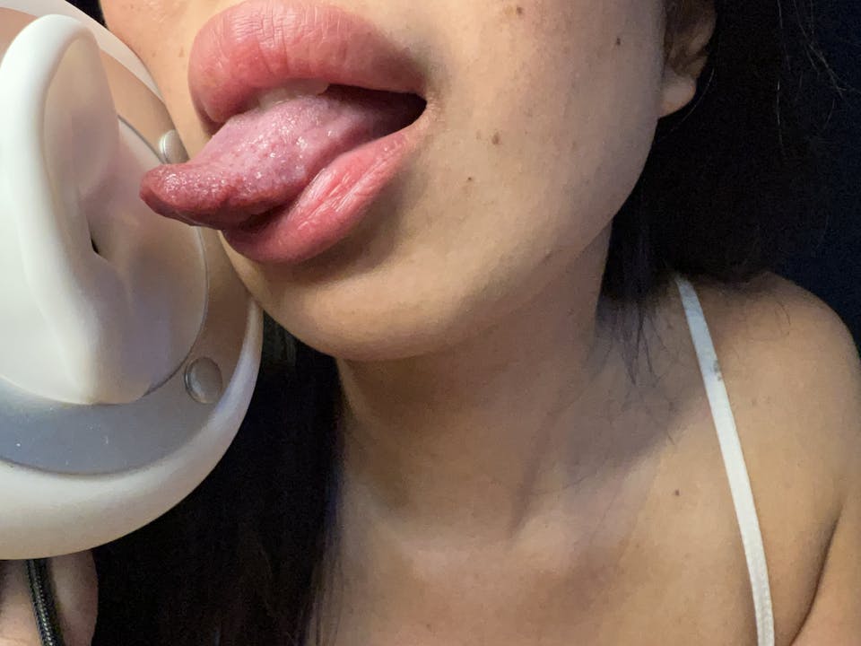 Mic licking stroking kissing