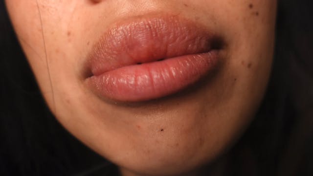 Giantess finds a little man and starts licking him