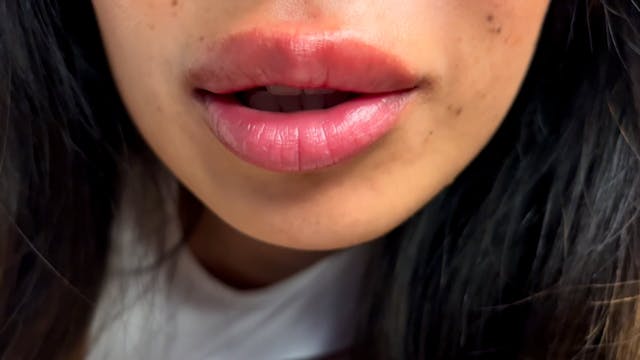 Sensual close up lenslicking