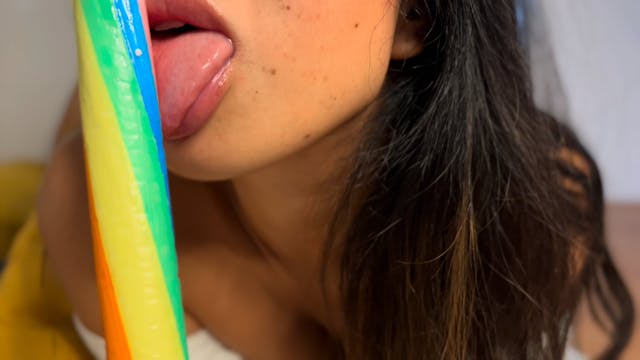 My naughty mouth finds this lollipop