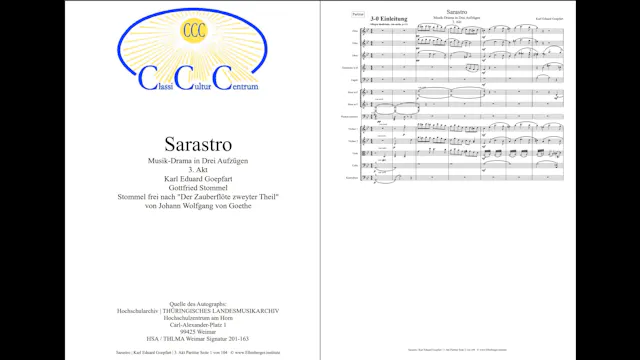 Sarastro Act 3 SINGENDE Partitur