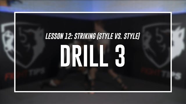 Lesson 12 - Striking (Style vs Style) - Drill 3 (Aggressive Kickboxer)