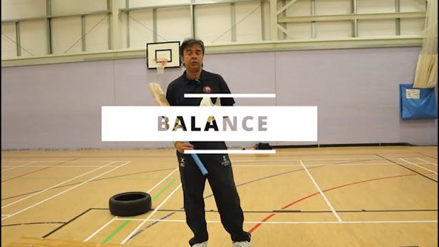 Balance drill with hanging ball