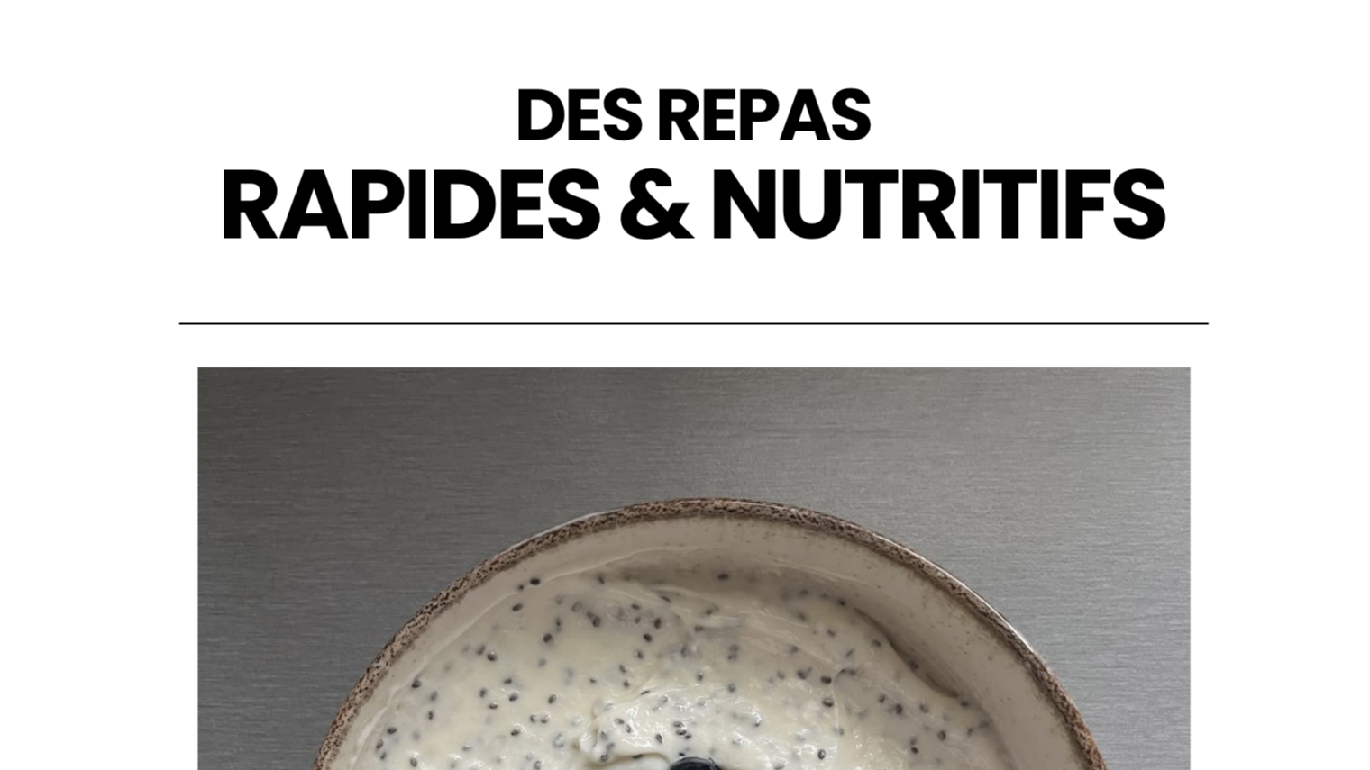 GUIDE : La formule FITCAFÉ -- des repas simples et pratiques
