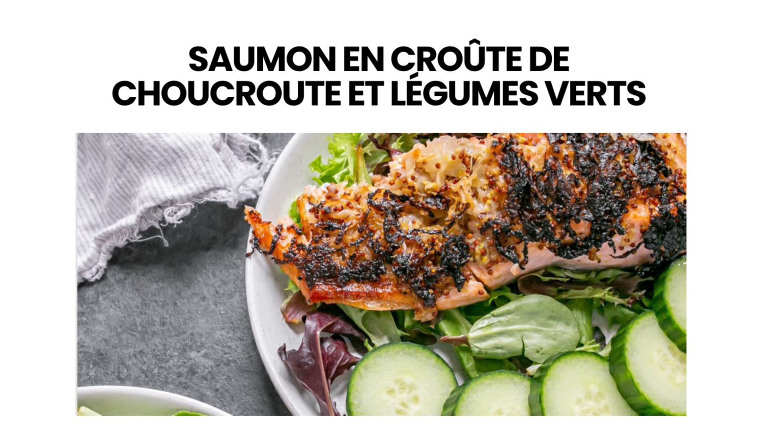 Saumon en croûte de choucroute et légumes verts