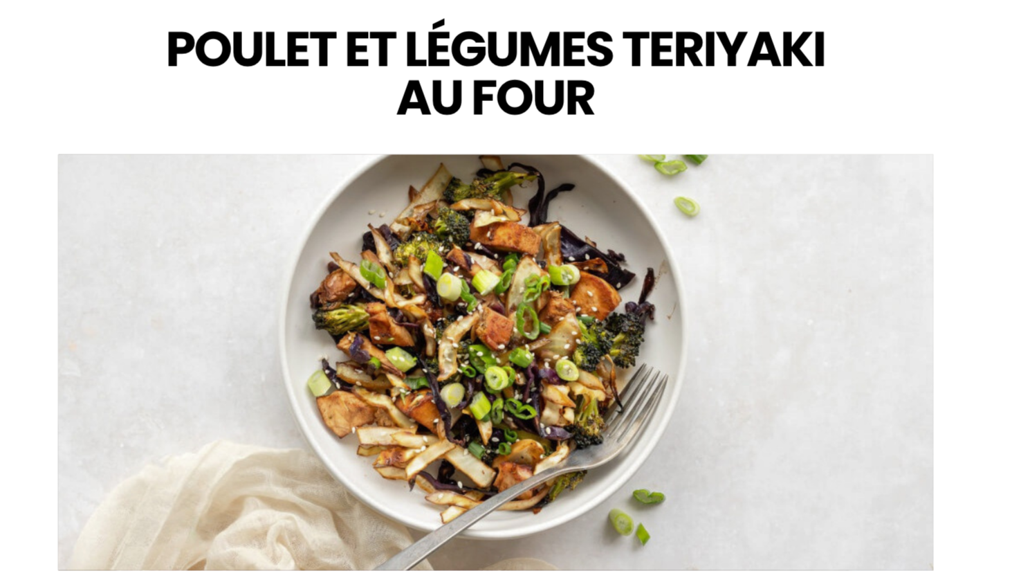 Poulet et légumes teriyaki au four