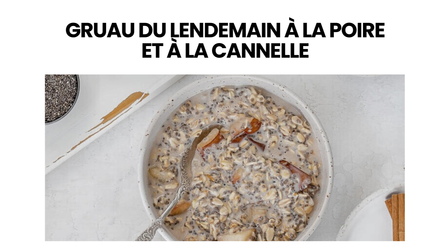 Gruau du lendemain à la poire et à la cannelle