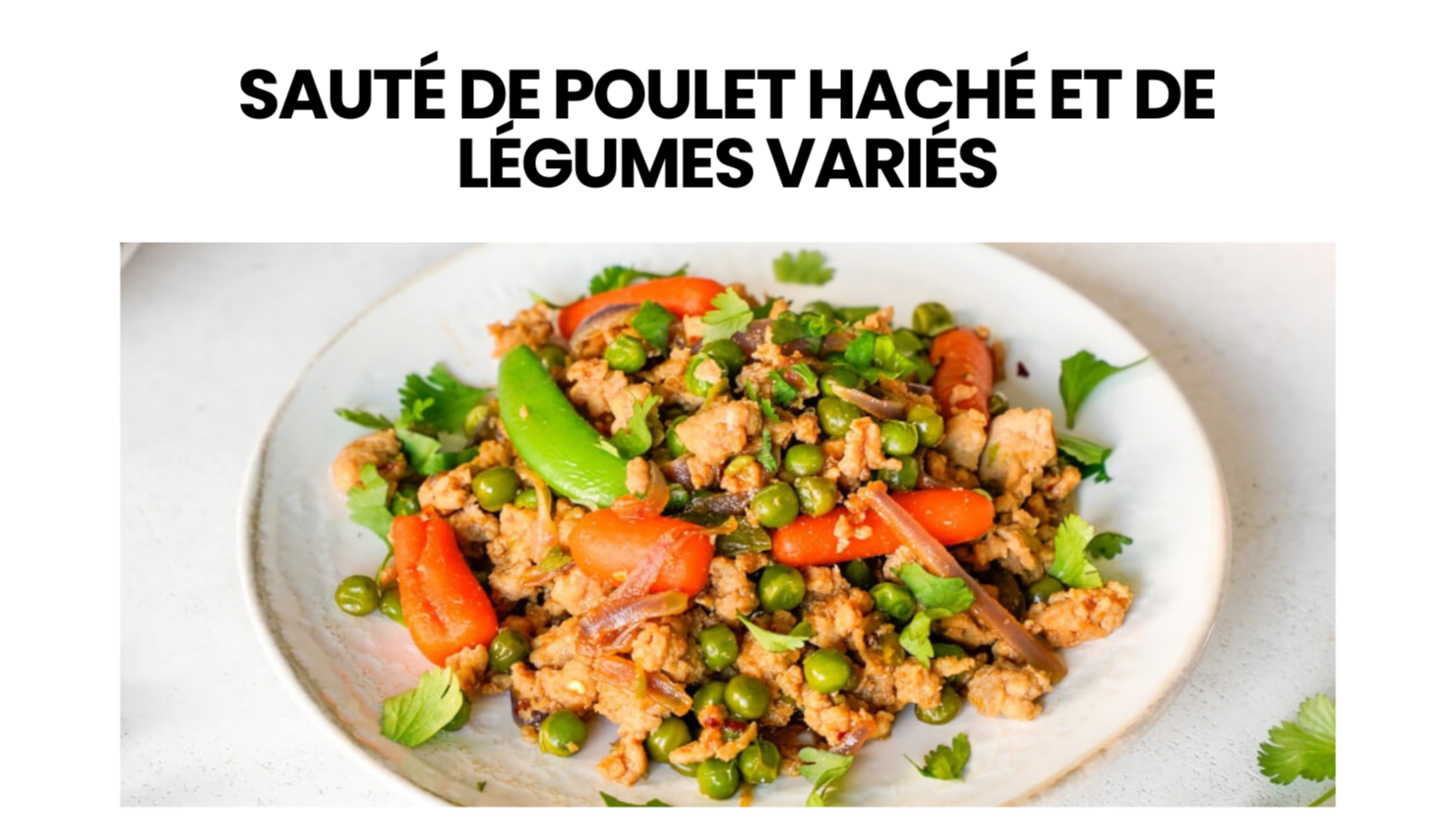 Sauté de poulet haché et de légumes variés