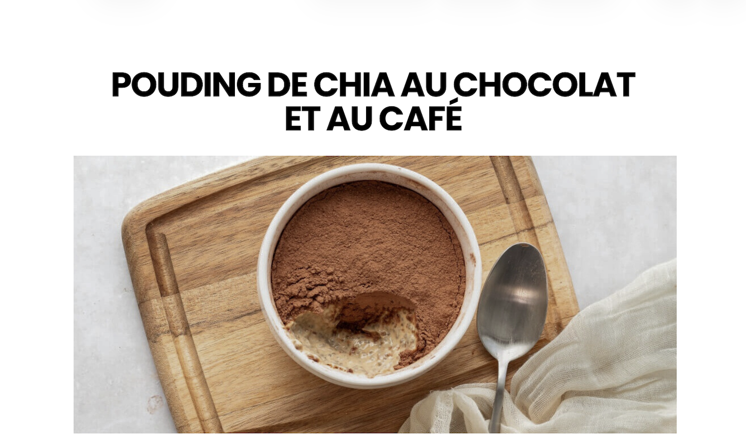 Pouding de chia au chocolat et au café
