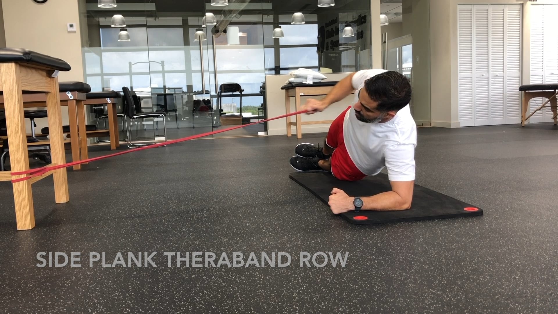 Side Plank Theraband Row - Phase 3