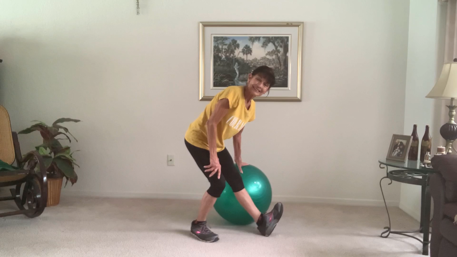 Standing Stability Ball Exercise For Seniors