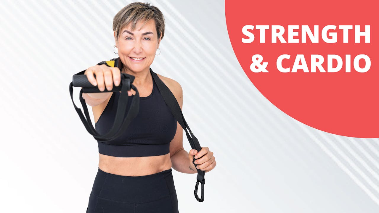 Strength HIIT Workout with Dumbbells & TRX & BOSU [OPTIONAL] Over Fifty Fitness