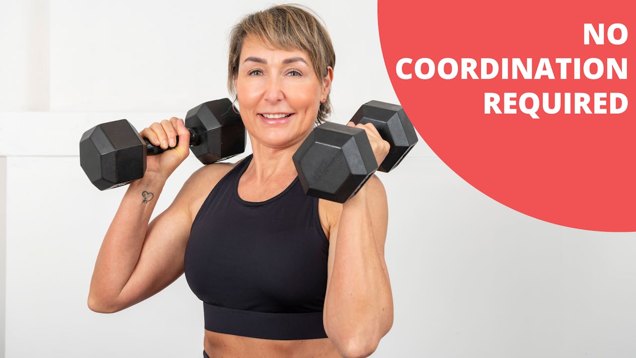 HIIT Workout Using the STEP and Dumbbells Over Fifty Fitness