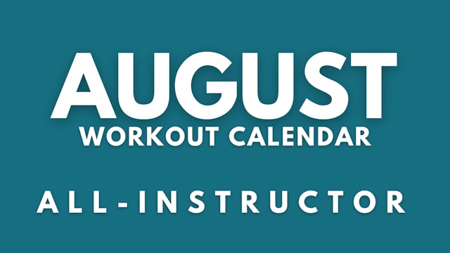 August Workout Calendar