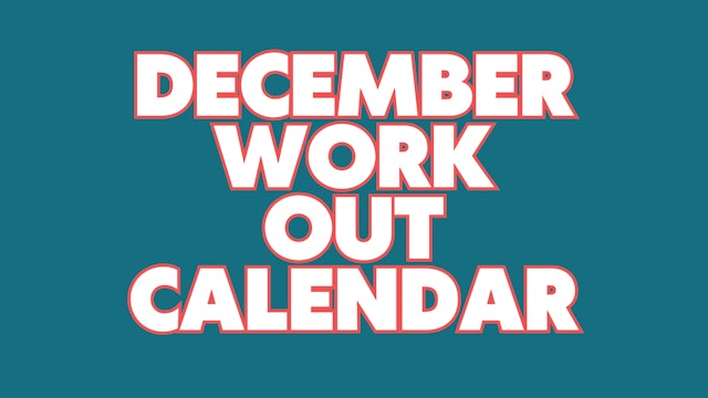 December Workout Calendar
