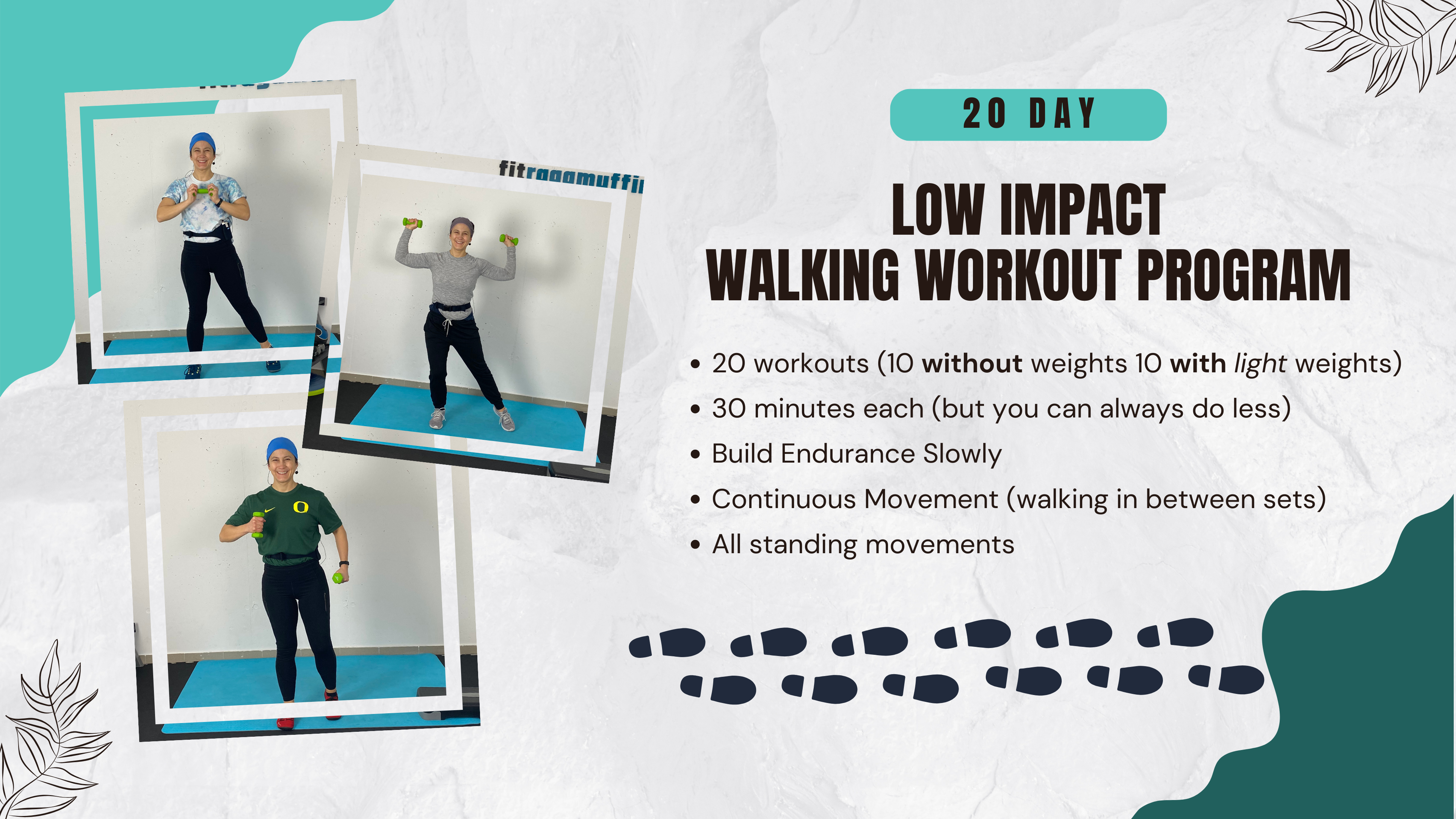 🦶WALKING WORKOUT - 20 DAY // Low-Impact Walking Workout Program