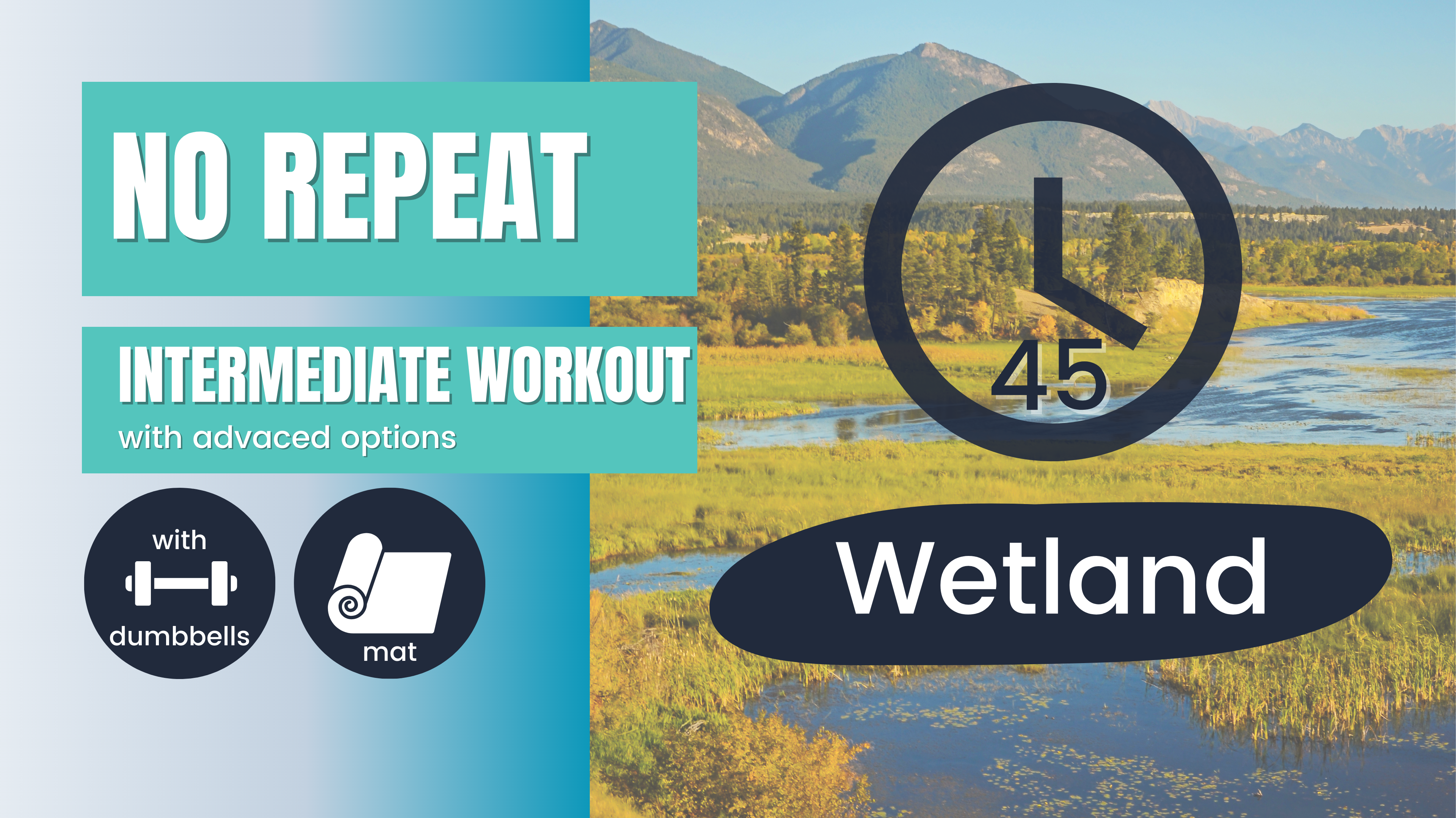 No Repeat Dumbbell Workout // Total Body, Intermediate 45; Wetland