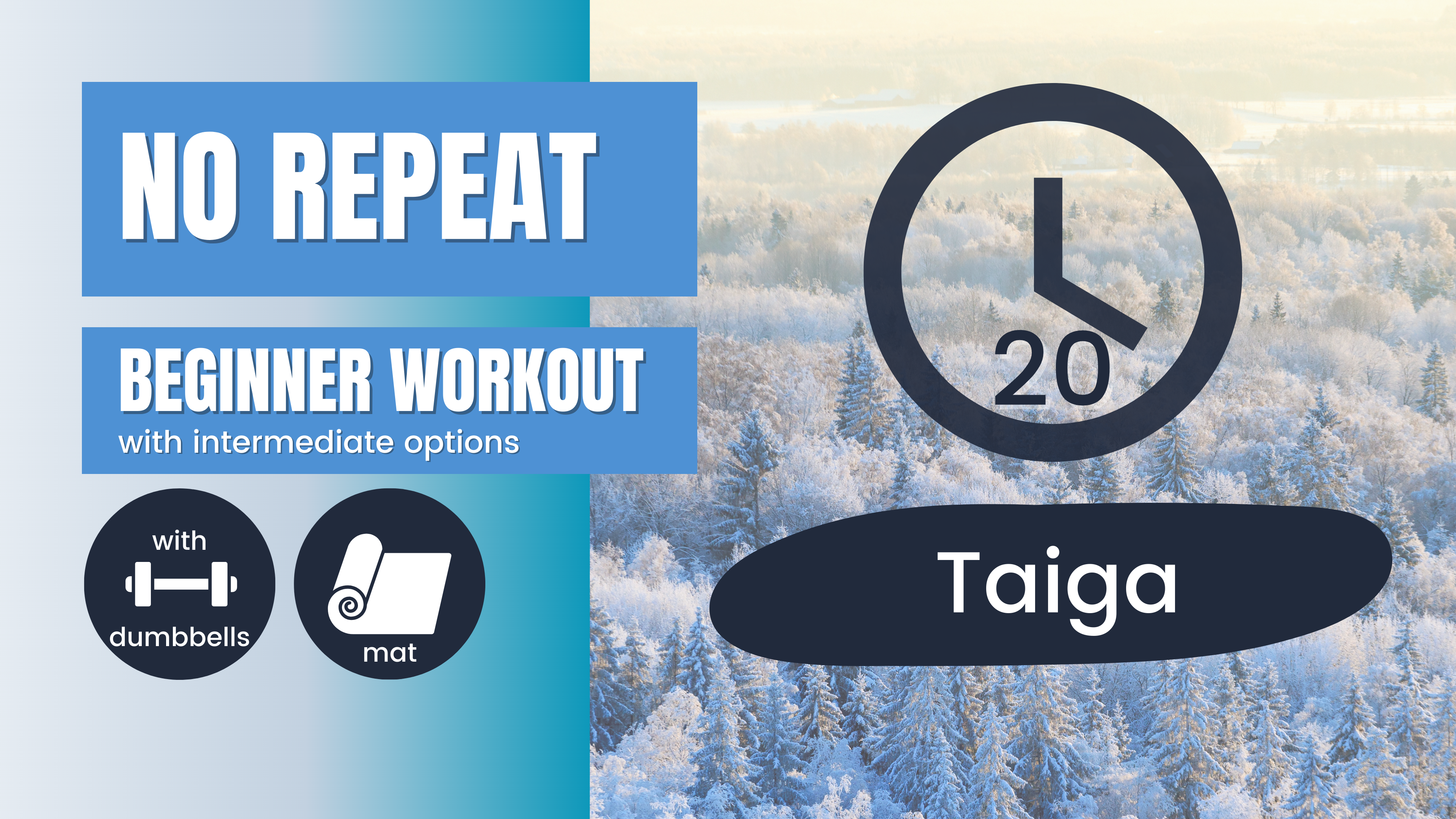 No Repeat Dumbbell Workout // Total Body, Beginner 20; Taiga