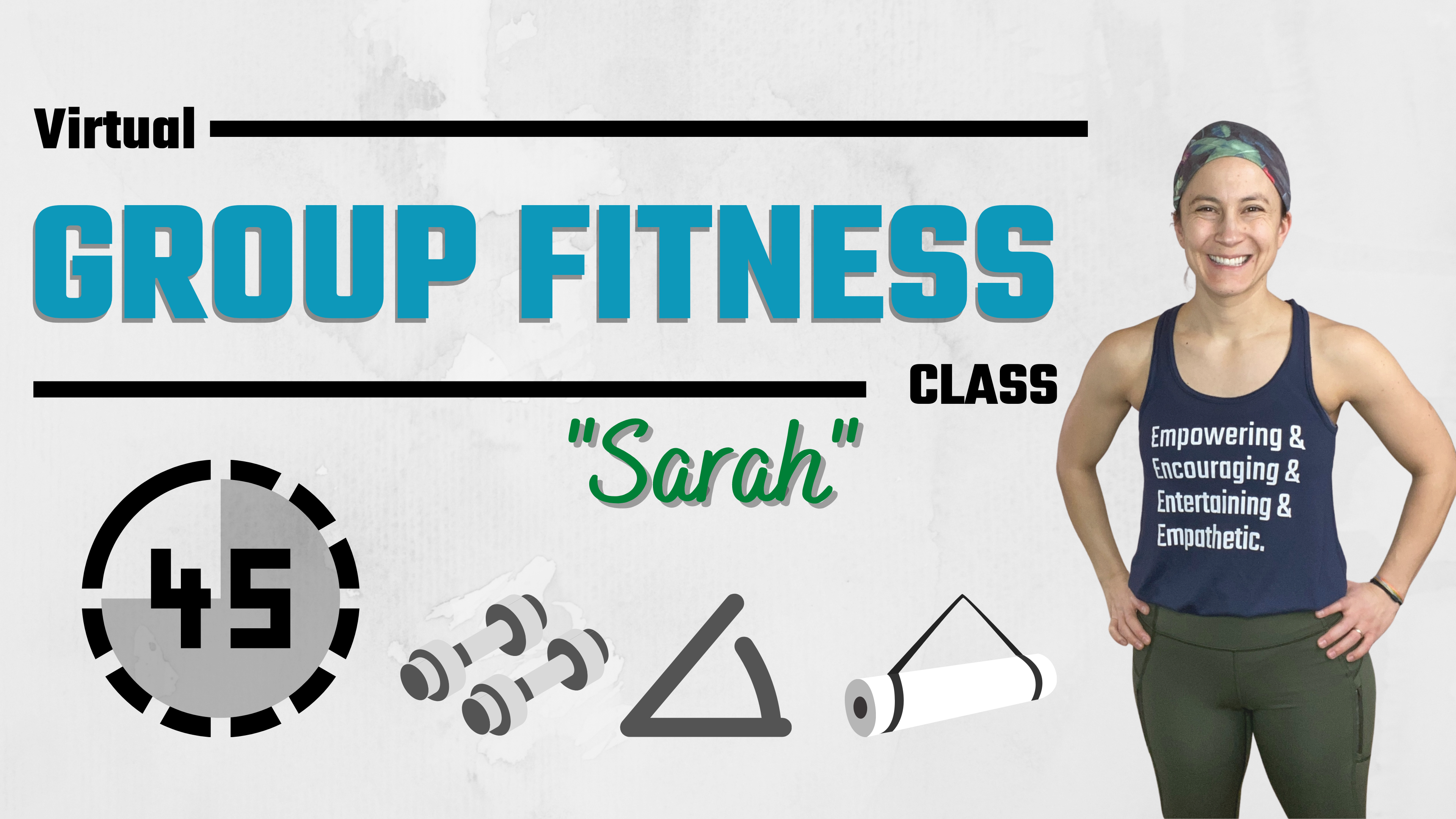LIVE Group Fitness; Total Body / Multi-Level / HIIT / No Repeat "Sarah" 45