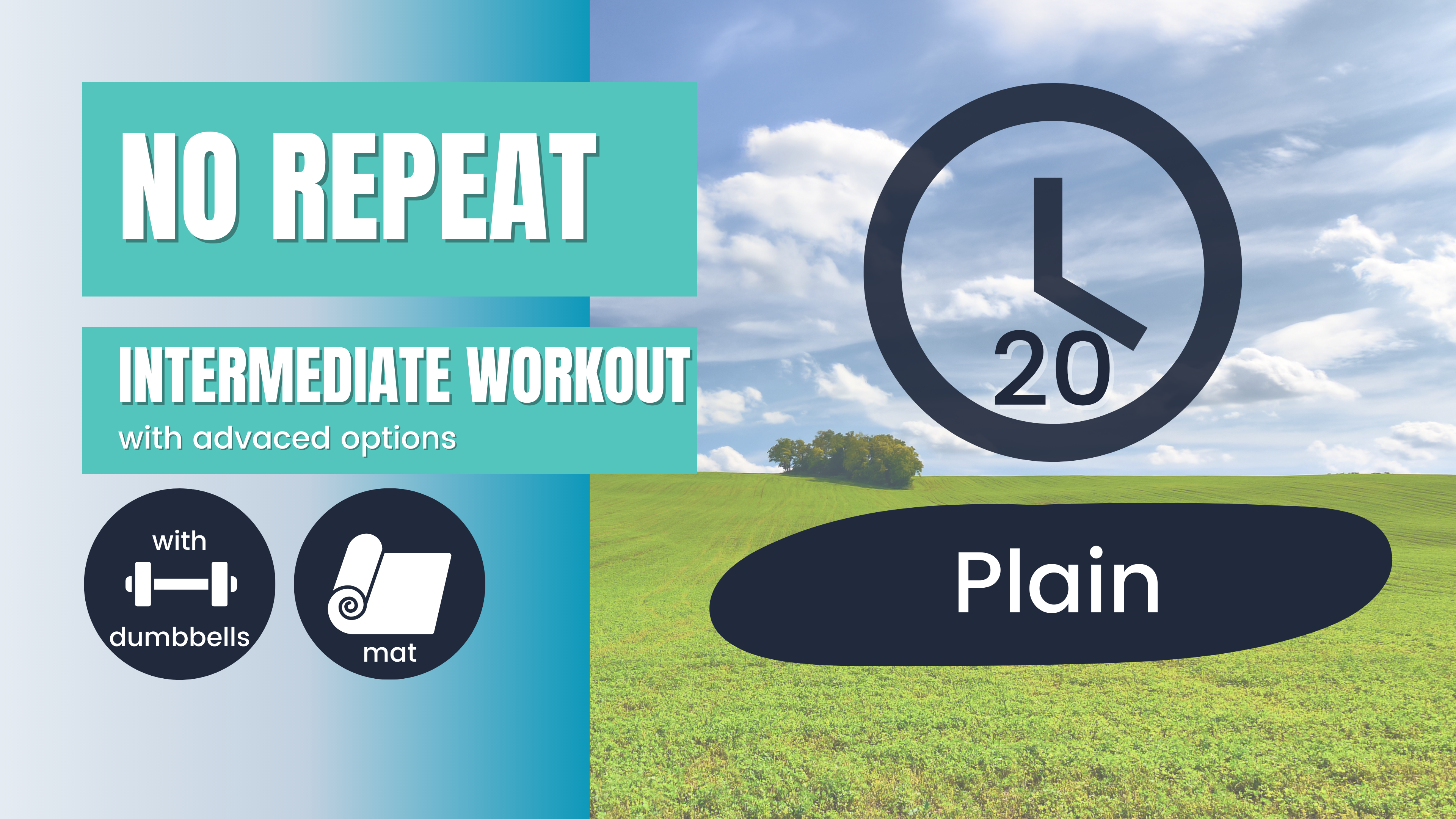 No Repeat Dumbbell Workout, Intermediate 20; Plain