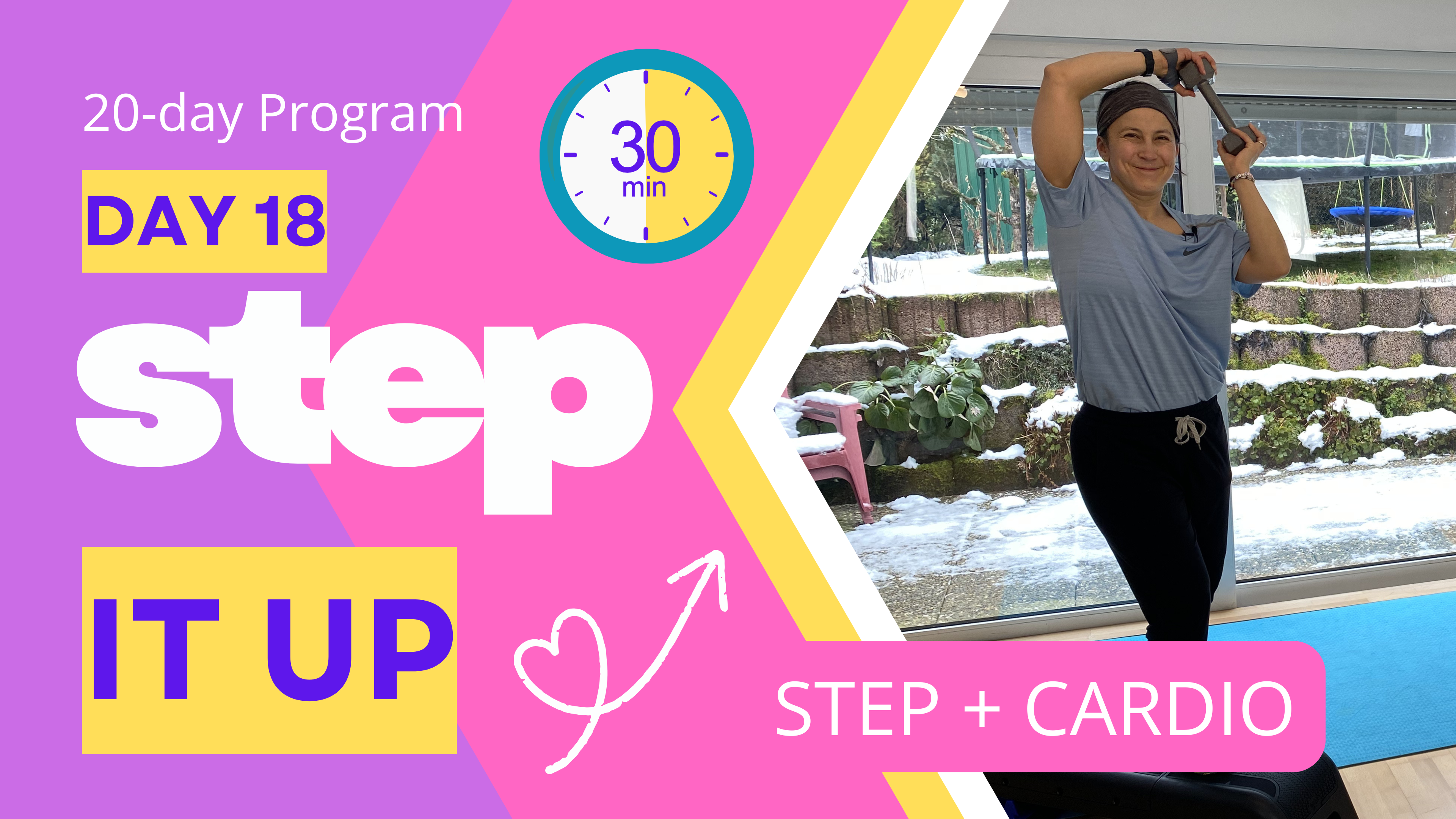 30 Minute Step & CARDIO Workout - STEP IT UP DAY #18